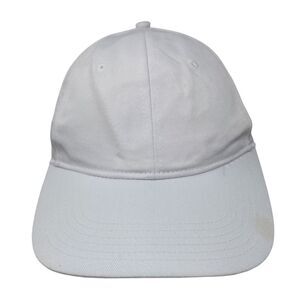 HG Strapback Hat White OSFA Adjustable Solid Vent Holes 6 Panel Blank